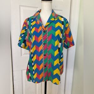 1990s/80s Colorful Art Pop Possibilities Button-down Shirt